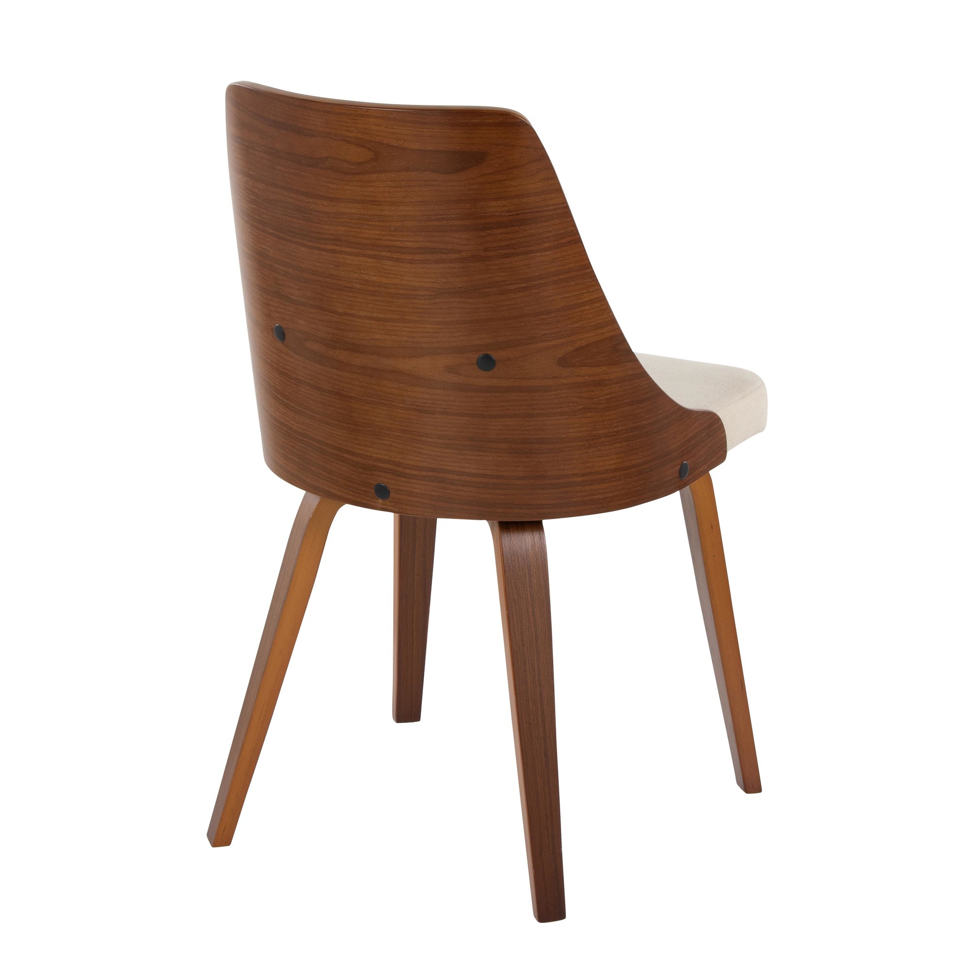 Anabelle Cream Fabric Walnut Wood Mid-Century Modern Accent Chairs (Set of 2) 5 Anabelle Cream Fabric Walnut Wood Mid-Century Modern Accent Chairs (Set of 2) - Image 5