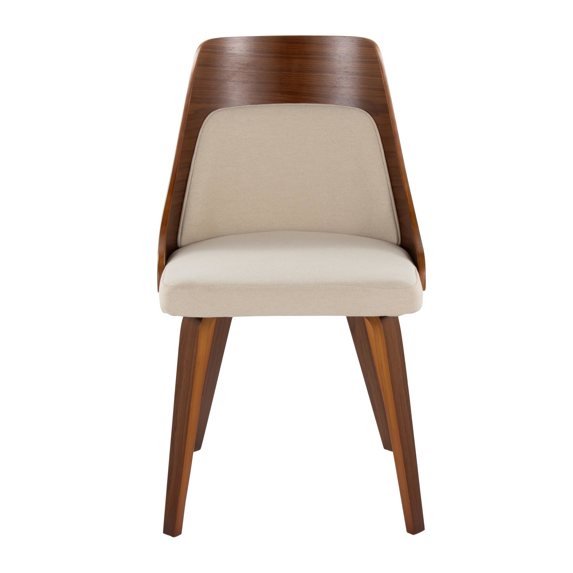 Anabelle Cream Fabric Walnut Wood Mid-Century Modern Accent Chairs (Set of 2) 7 Anabelle Cream Fabric Walnut Wood Mid-Century Modern Accent Chairs (Set of 2) - Image 7