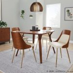 Anabelle Cream Faux Leather Contemporary Dining Chairs (Set of 2)
