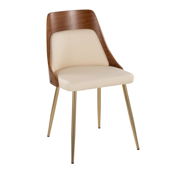 Anabelle Cream Faux Leather Contemporary Dining Chairs Set of 2 2