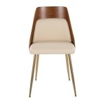 Anabelle Cream Faux Leather Contemporary Dining Chairs (Set of 2)