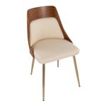 Anabelle Cream Faux Leather Contemporary Dining Chairs (Set of 2)