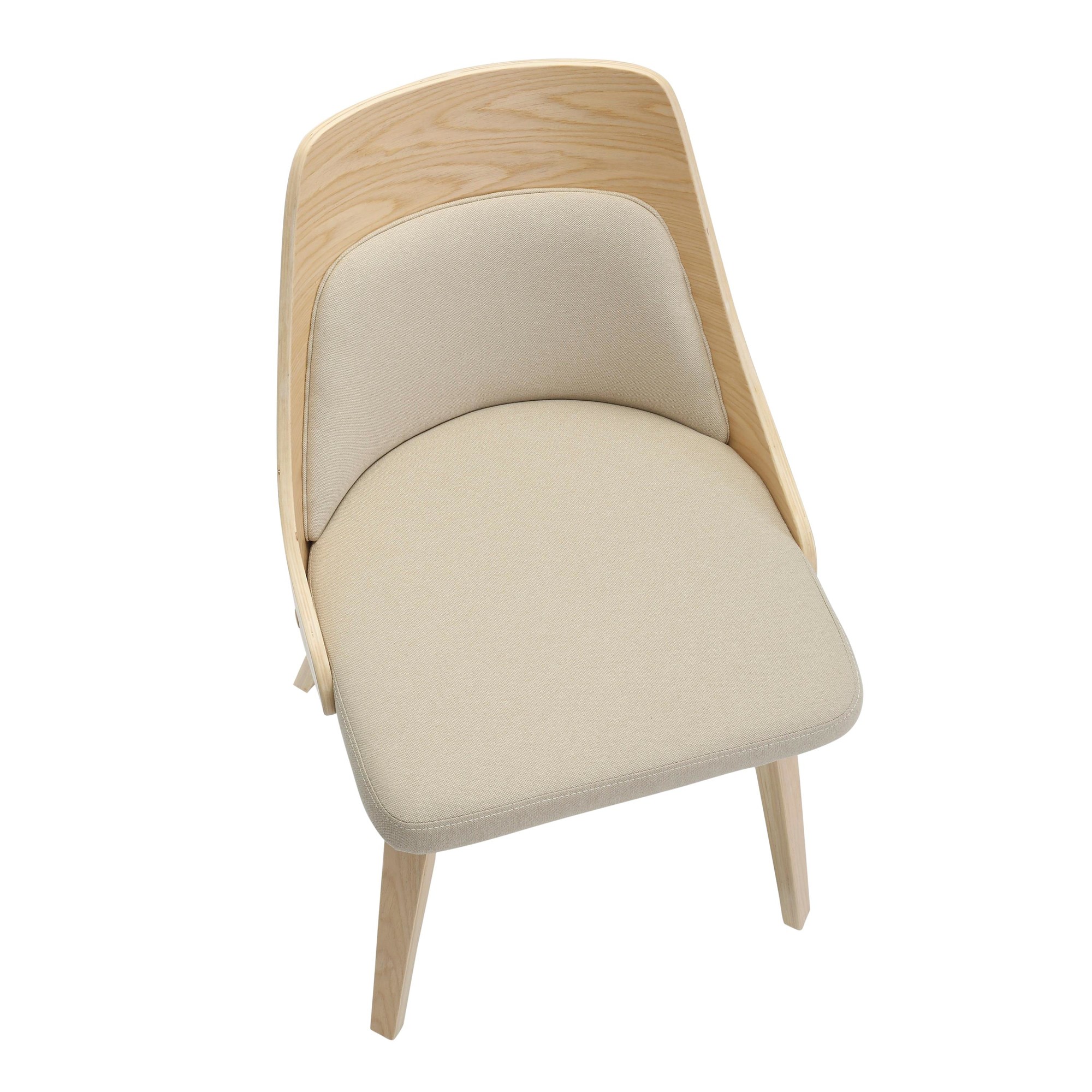 Anabelle Mid-Century Modern Natural Wood Cream Accent Chairs (Set of 2) 11 Anabelle Mid-Century Modern Natural Wood Cream Accent Chairs (Set of 2) - Image 11