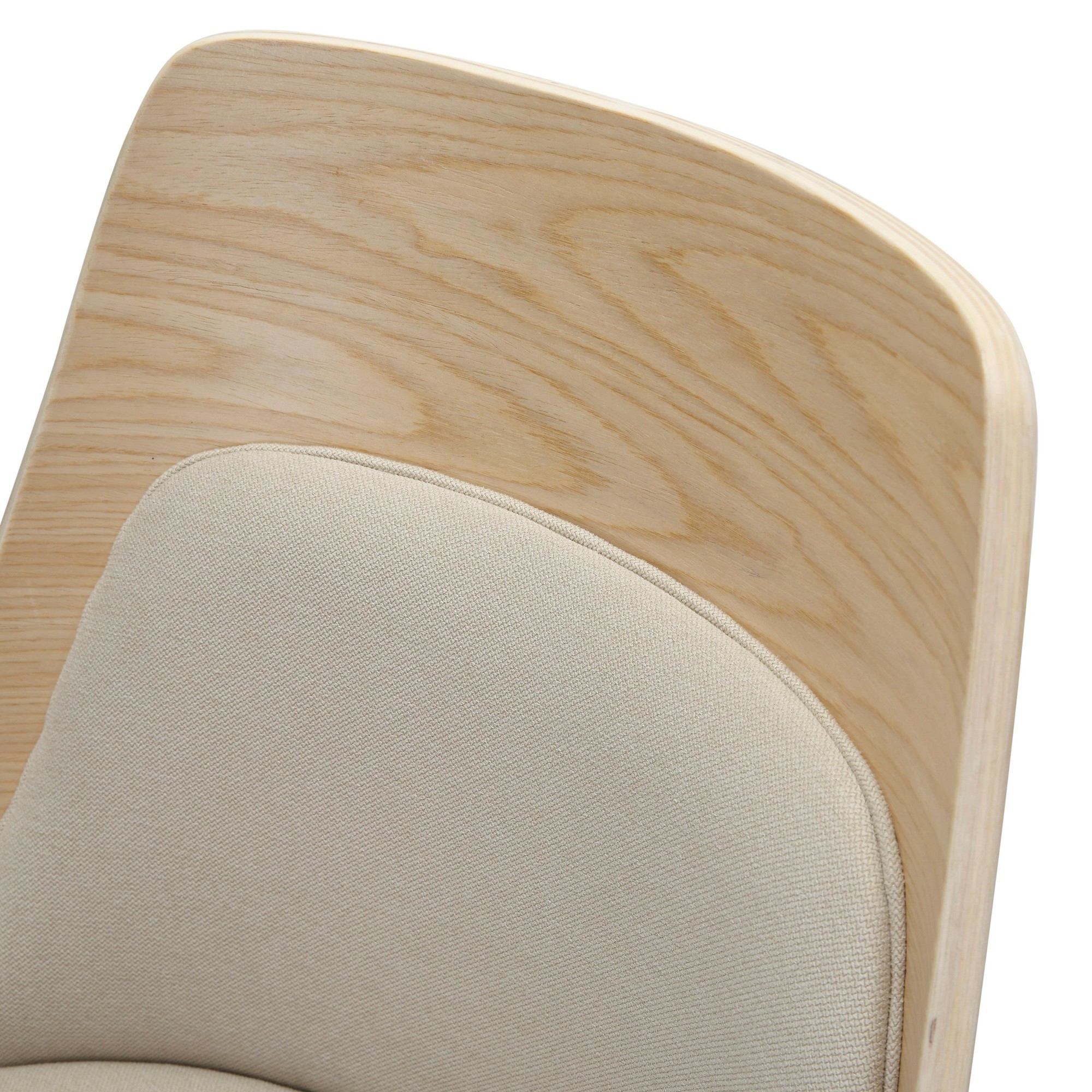 Anabelle Mid-Century Modern Natural Wood Cream Accent Chairs (Set of 2) 12 Anabelle Mid-Century Modern Natural Wood Cream Accent Chairs (Set of 2) - Image 12