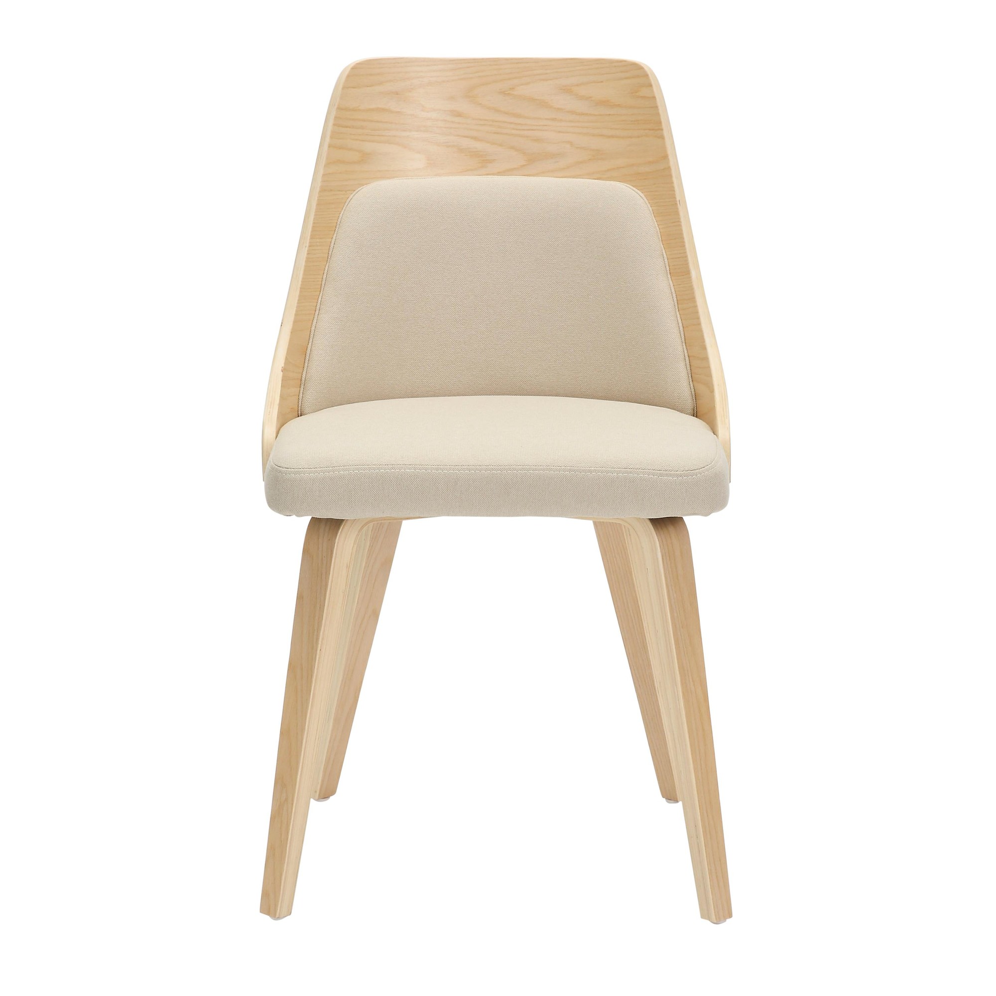 Anabelle Mid-Century Modern Natural Wood Cream Accent Chairs (Set of 2) 10 Anabelle Mid-Century Modern Natural Wood Cream Accent Chairs (Set of 2) - Image 10