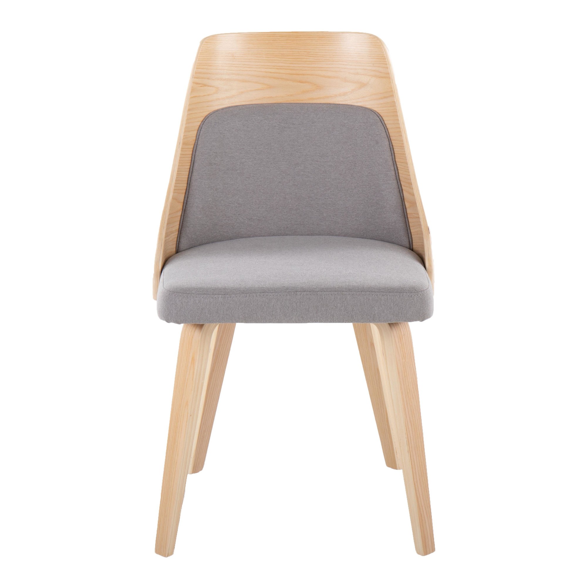 Anabelle Mid-Century Modern Natural Wood Grey Accent Chair (Set of 2) 10 Anabelle Mid-Century Modern Natural Wood Grey Accent Chair (Set of 2) - Image 10