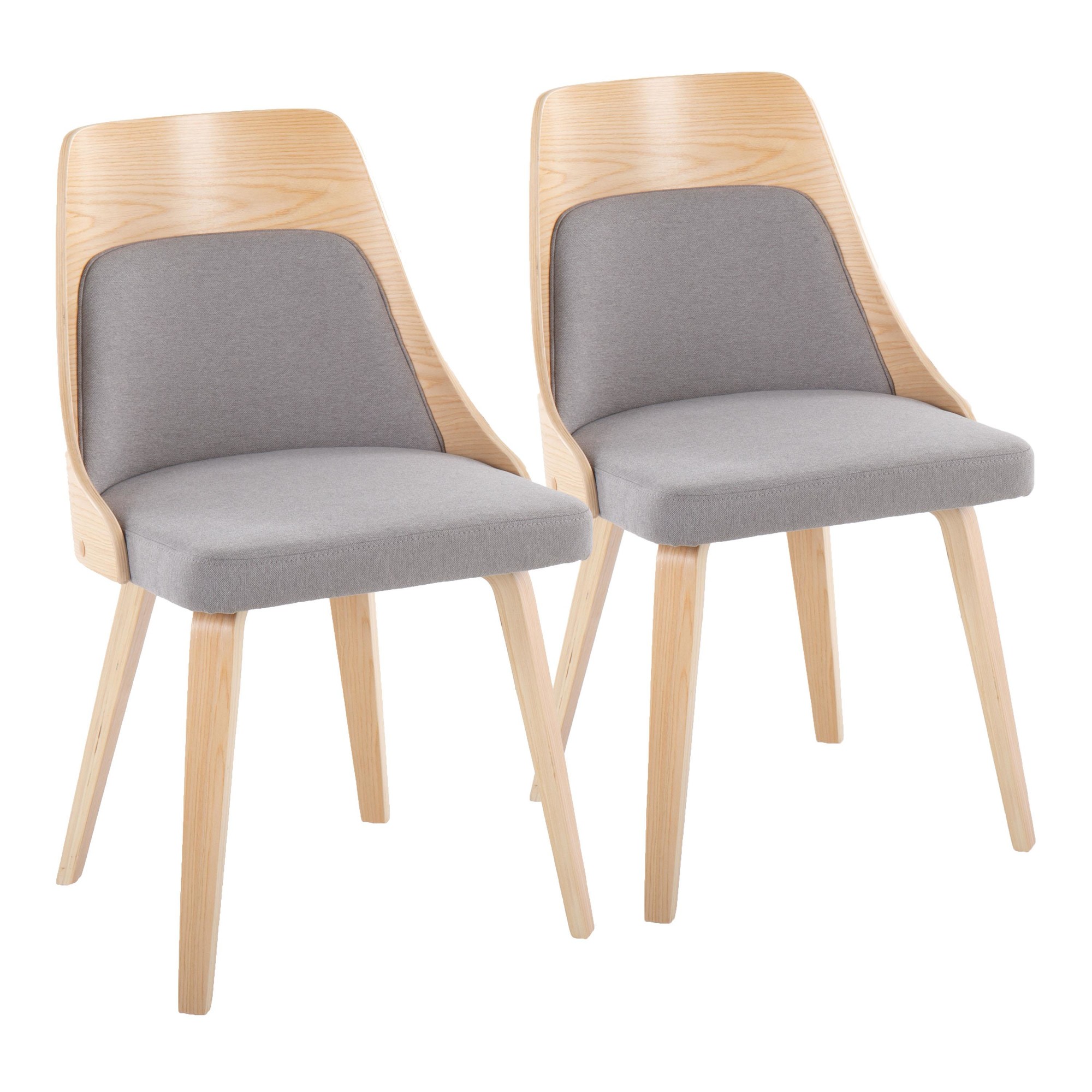 Anabelle Mid-Century Modern Natural Wood Grey Accent Chair (Set of 2) 5 Anabelle Mid-Century Modern Natural Wood Grey Accent Chair (Set of 2) - Image 5