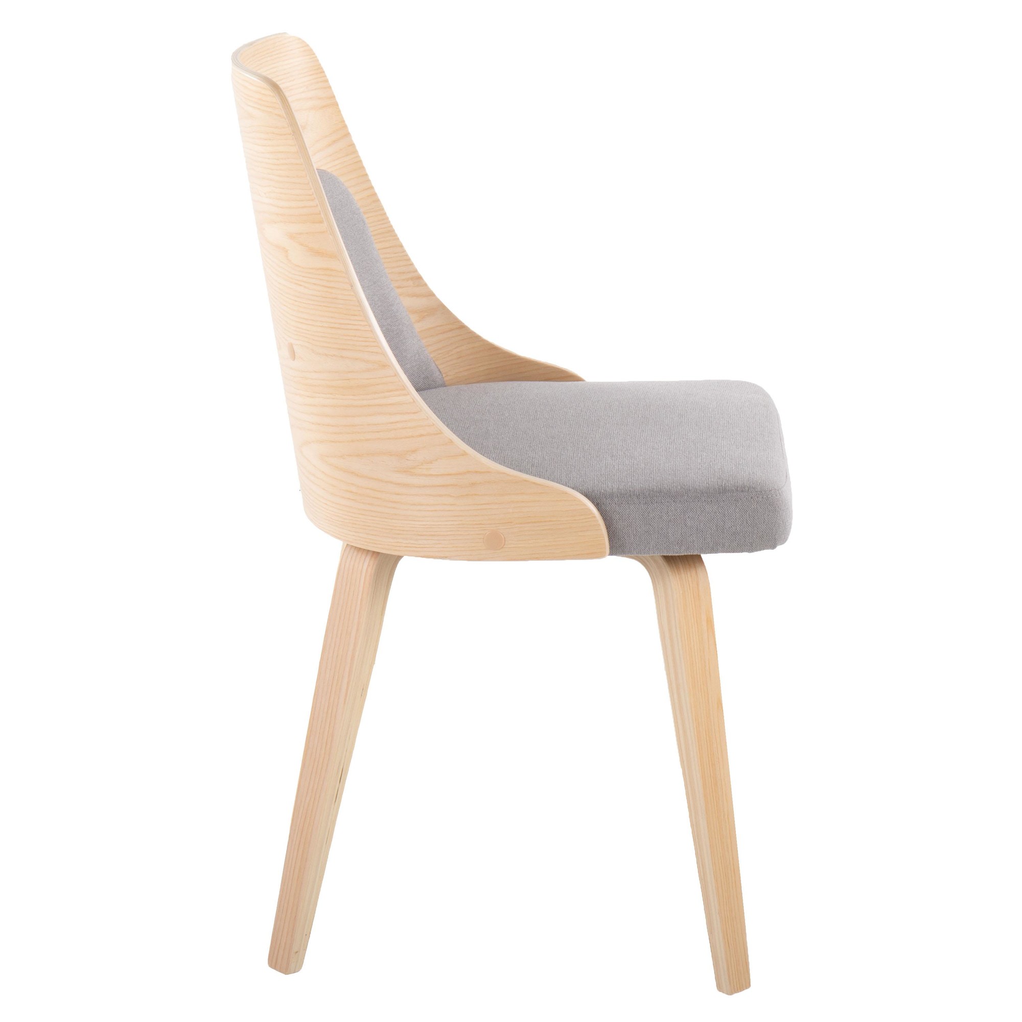 Anabelle Mid-Century Modern Natural Wood Grey Accent Chair (Set of 2) 7 Anabelle Mid-Century Modern Natural Wood Grey Accent Chair (Set of 2) - Image 7