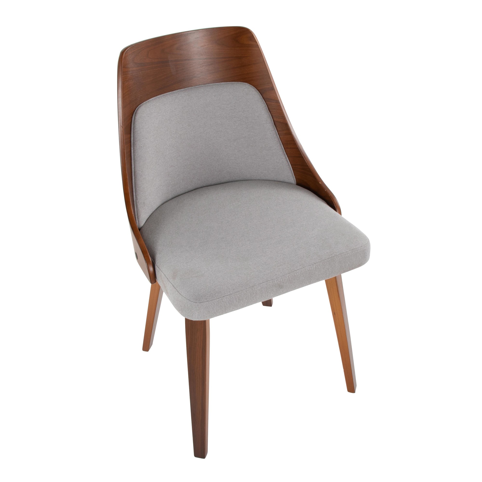 Anabelle Mid-Century Walnut and Grey Accent Chairs (Set of 2) 11 Anabelle Mid-Century Walnut and Grey Accent Chairs (Set of 2) - Image 11