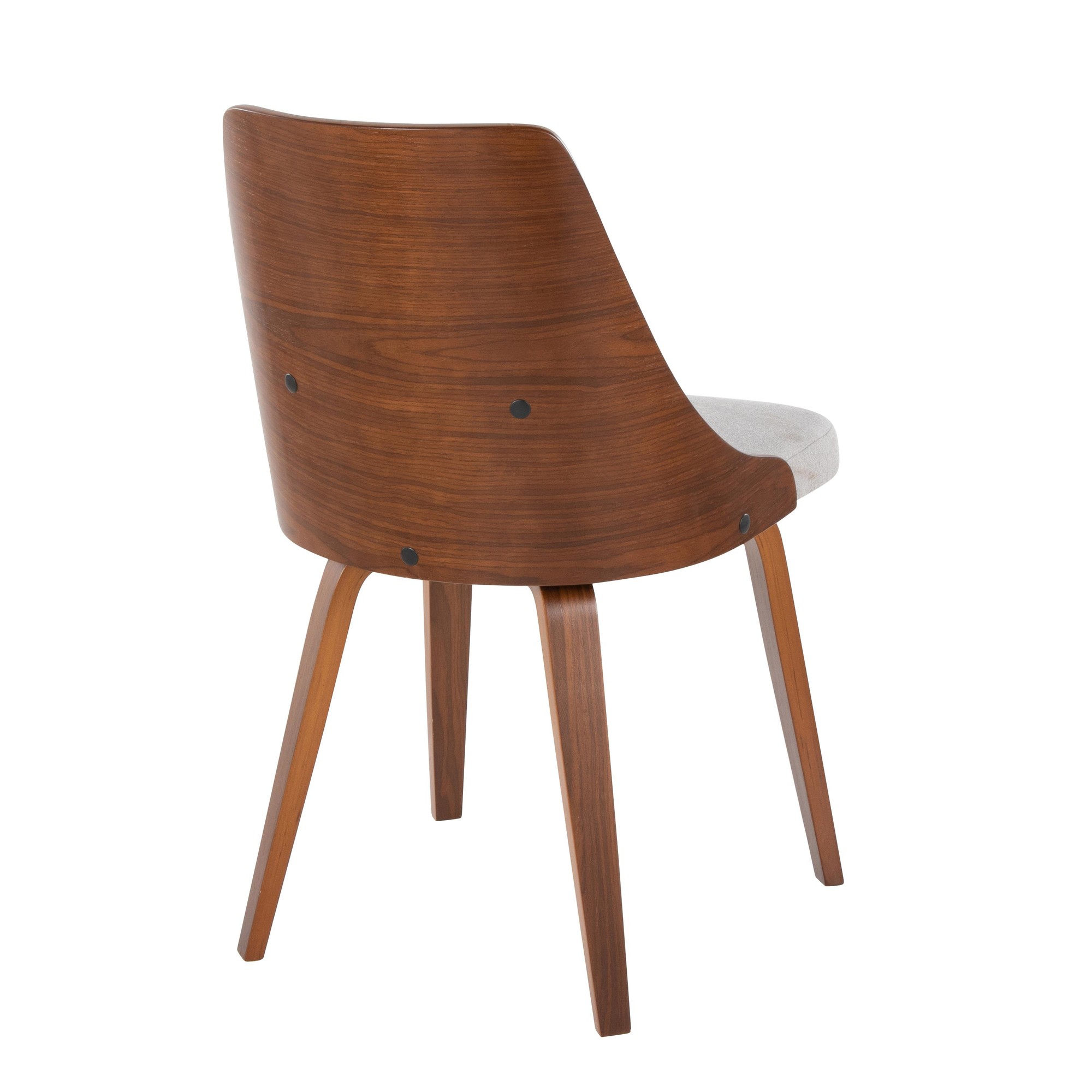 Anabelle Mid-Century Walnut and Grey Accent Chairs (Set of 2) 8 Anabelle Mid-Century Walnut and Grey Accent Chairs (Set of 2) - Image 8