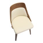 Anabelle Walnut and Cream Mid-Century Modern Accent Chairs (Set of 2)