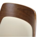 Anabelle Walnut and Cream Mid-Century Modern Accent Chairs (Set of 2)