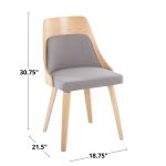 Anabelle Walnut and Cream Mid-Century Modern Accent Chairs (Set of 2)