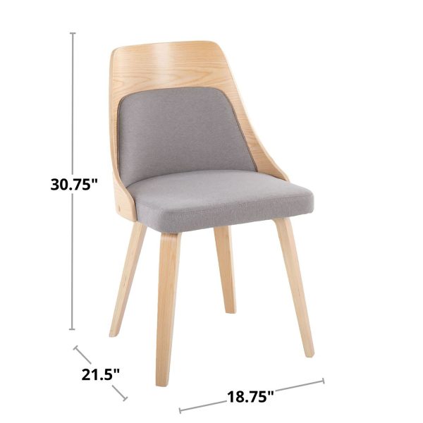 Anabelle Walnut and Cream Mid Century Modern Accent Chairs Set of 2 12