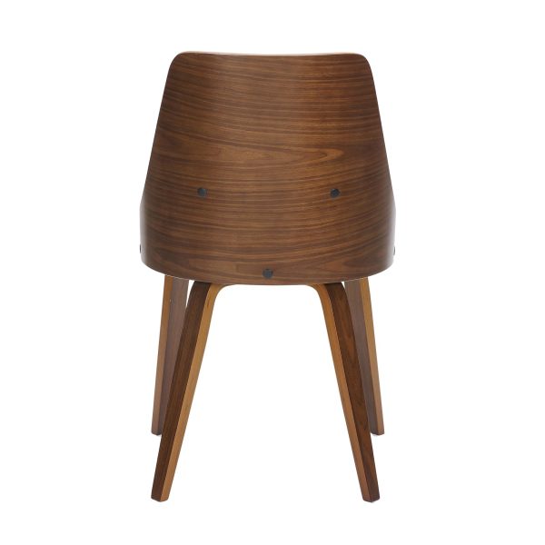 Anabelle Walnut and Cream Mid Century Modern Accent Chairs Set of 2 8