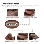 Andreas Brown Leather Electric Rocking Swivel Recliner with Heat and USB 8 Andreas Brown Leather Electric Rocking Swivel Recliner with Heat and USB