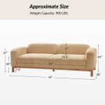 Andres Camel Chenille Low Backrest Rounded Silhouette Modern Sofa 10 Andres Camel Chenille Low Backrest Rounded Silhouette Modern Sofa