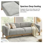 Andres Grey Chenille Low Backrest Modern Sofa with Deep Seating 8 Andres Grey Chenille Low Backrest Modern Sofa with Deep Seating