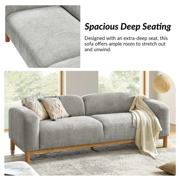 Andres Grey Chenille Low Backrest Modern Sofa with Deep Seating 2