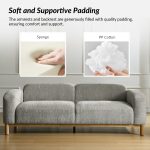 Andres Grey Chenille Low Backrest Modern Sofa with Deep Seating 9 Andres Grey Chenille Low Backrest Modern Sofa with Deep Seating
