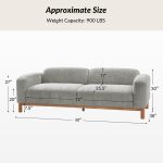 Andres Grey Chenille Low Backrest Modern Sofa with Deep Seating 10 Andres Grey Chenille Low Backrest Modern Sofa with Deep Seating