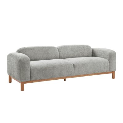 Andres Grey Chenille Low Backrest Modern Sofa with Deep Seating