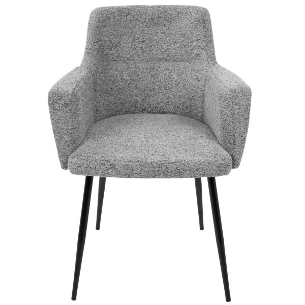 Andrew Contemporary BlackGrey Fabric Dining Chairs Set of 2 10