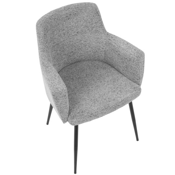 Andrew Contemporary BlackGrey Fabric Dining Chairs Set of 2 11