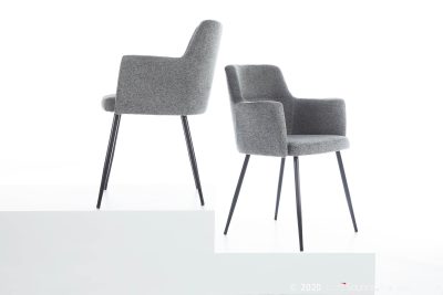 Andrew Contemporary Black/Grey Fabric Dining Chairs (Set of 2)