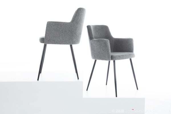 Andrew Contemporary BlackGrey Fabric Dining Chairs Set of 2