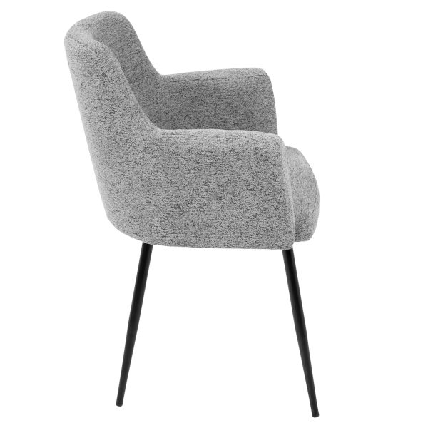 Andrew Contemporary BlackGrey Fabric Dining Chairs Set of 2 7