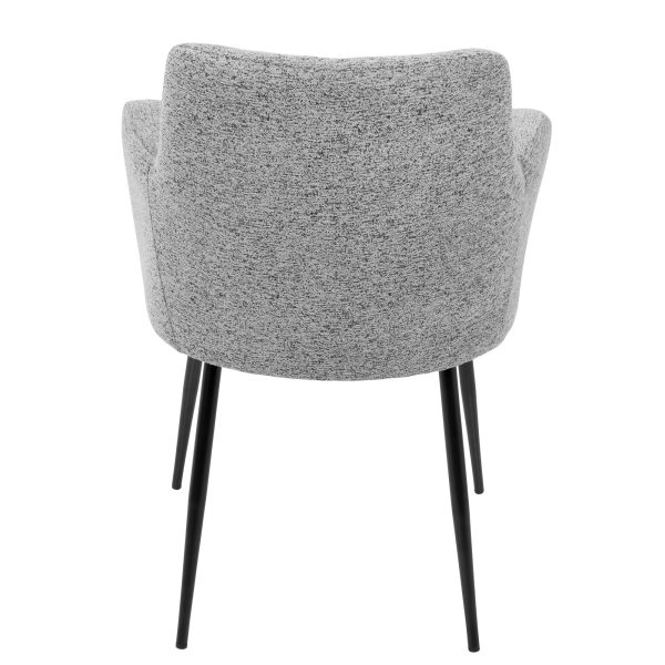 Andrew Contemporary BlackGrey Fabric Dining Chairs Set of 2 9