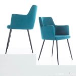 Andrew Contemporary Black/Teal Accent Chairs (Set of 2)