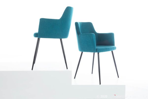 Andrew Contemporary BlackTeal Accent Chairs Set of 2 1