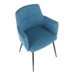 Andrew Contemporary Black/Teal Accent Chairs (Set of 2)