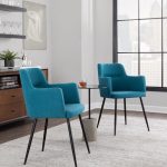 Andrew Contemporary Black/Teal Accent Chairs (Set of 2)