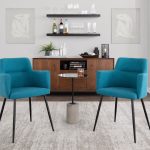 Andrew Contemporary Black/Teal Accent Chairs (Set of 2)