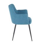 Andrew Contemporary Black/Teal Accent Chairs (Set of 2)