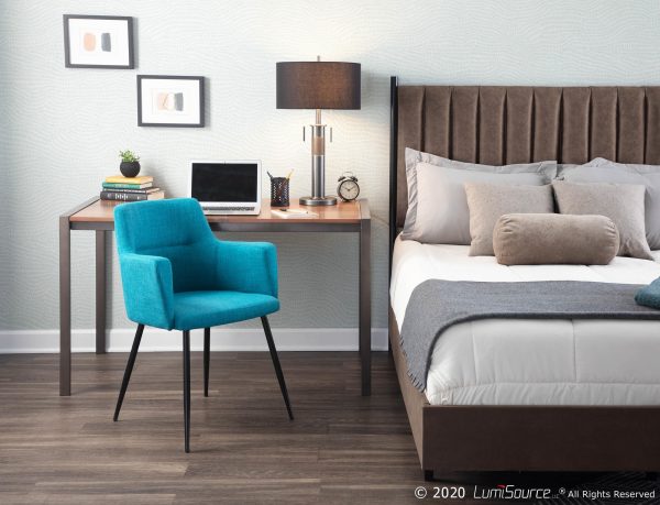 Andrew Contemporary BlackTeal Accent Chairs Set of 2