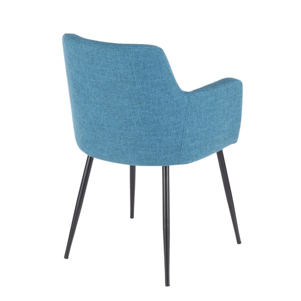 Andrew Contemporary BlackTeal Accent Chairs Set of 2 7