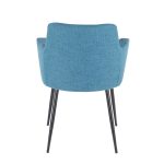 Andrew Contemporary Black/Teal Accent Chairs (Set of 2)