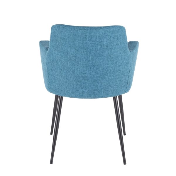 Andrew Contemporary BlackTeal Accent Chairs Set of 2 8