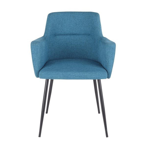 Andrew Contemporary BlackTeal Accent Chairs Set of 2 9