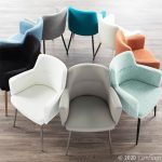 Andrew Grey Faux Leather Contemporary Dining Chairs (Set of 2) 16 Andrew Grey Faux Leather Contemporary Dining Chairs (Set of 2)