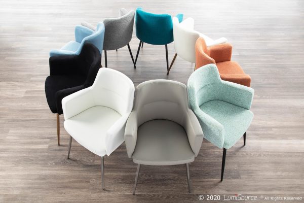 Andrew Grey Faux Leather Contemporary Dining Chairs Set of 2 1