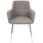 Andrew Grey Faux Leather Contemporary Dining Chairs (Set of 2) 25 Andrew Grey Faux Leather Contemporary Dining Chairs (Set of 2)