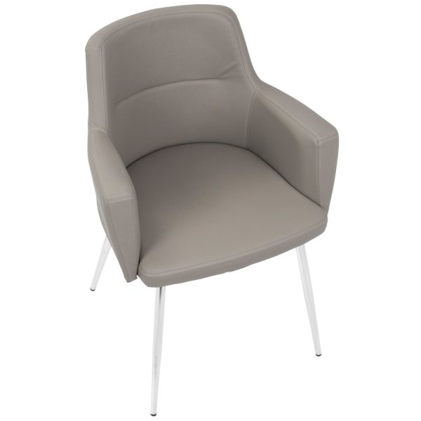 Andrew Grey Faux Leather Contemporary Dining Chairs Set of 2 11
