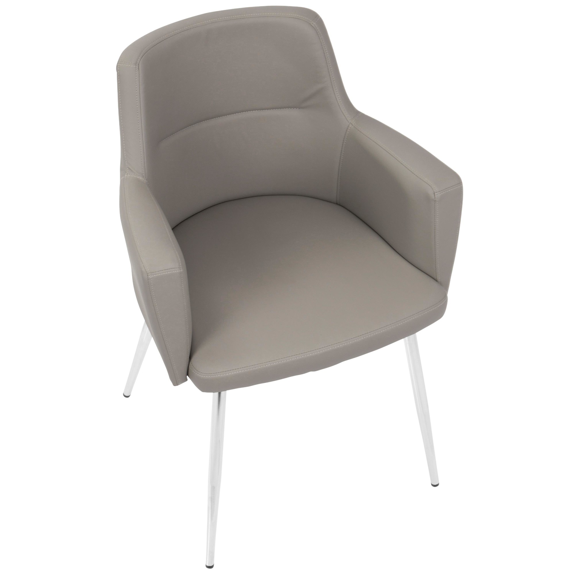 Andrew Grey Faux Leather Contemporary Dining Chairs (Set of 2) 12 Andrew Grey Faux Leather Contemporary Dining Chairs (Set of 2) - Image 12