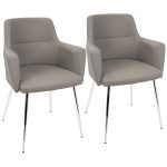 Andrew Grey Faux Leather Contemporary Dining Chairs (Set of 2) 20 Andrew Grey Faux Leather Contemporary Dining Chairs (Set of 2)