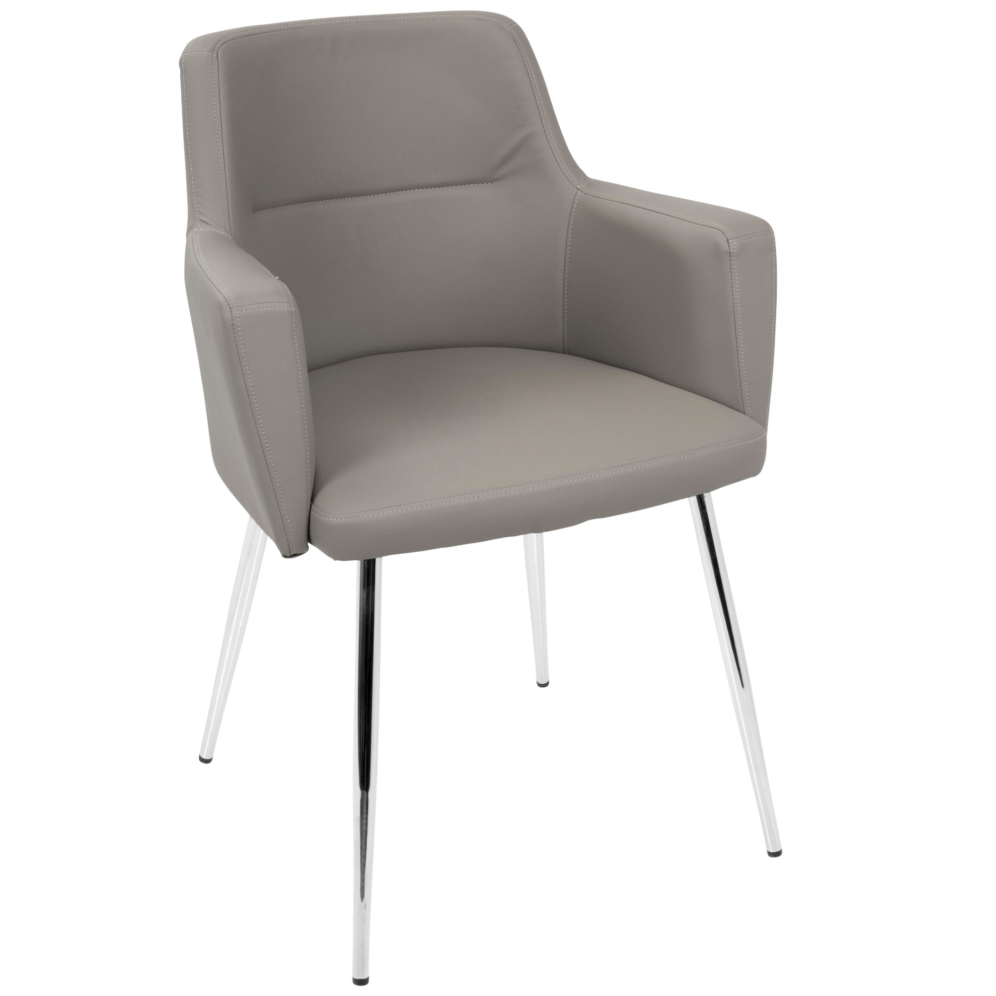 Andrew Grey Faux Leather Contemporary Dining Chairs (Set of 2) 7 Andrew Grey Faux Leather Contemporary Dining Chairs (Set of 2) - Image 7